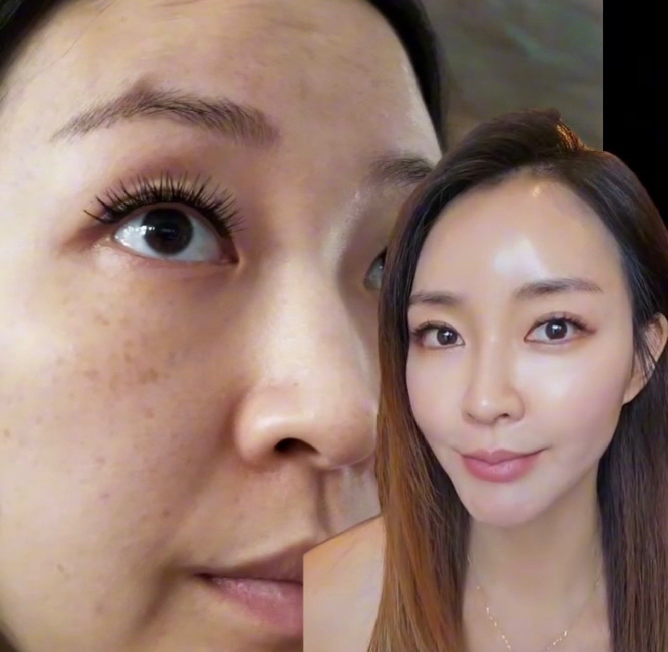 Before and after, brighter tone and glow